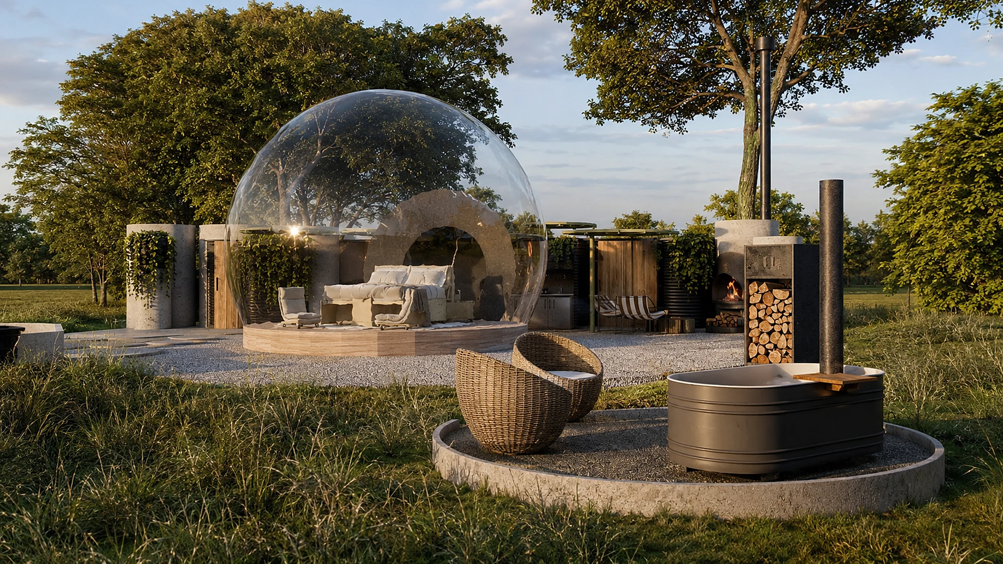 Capertee Valley — render of bubble suite among trees